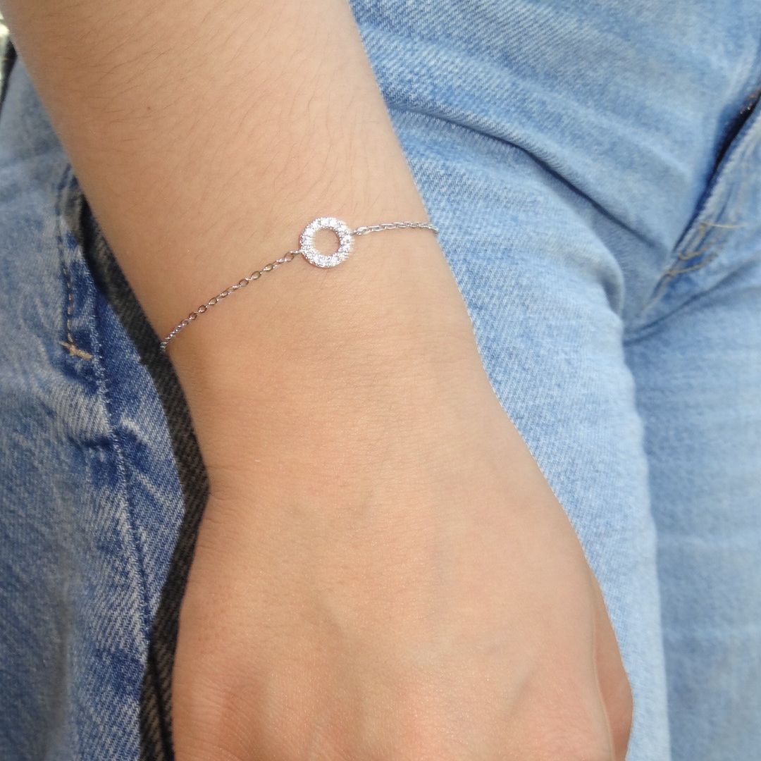 Pulsera Círculo Plateado
