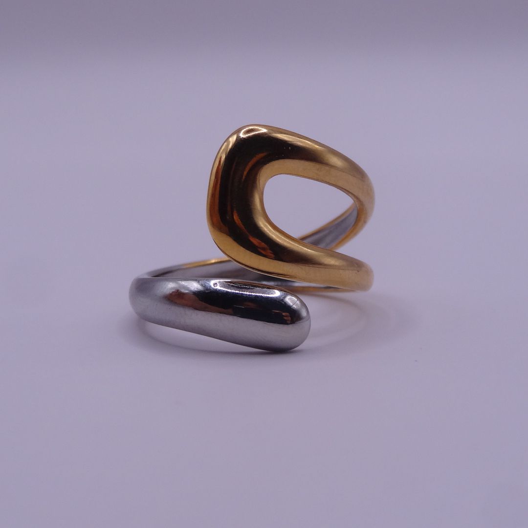 Anillo Doble Curvo Bicolor