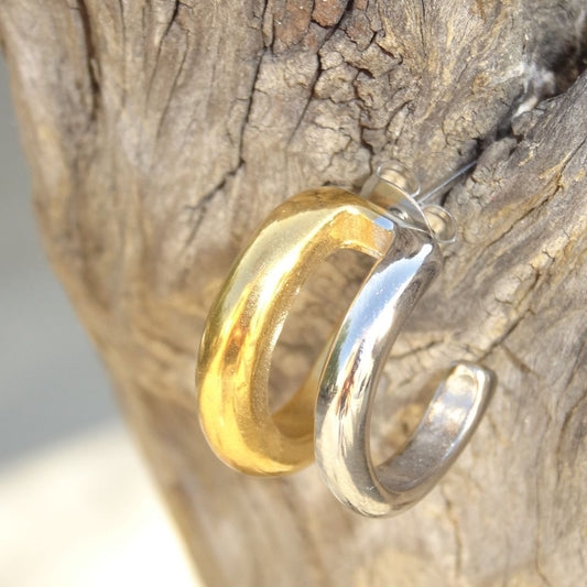 Aretes doble bicolor abierto