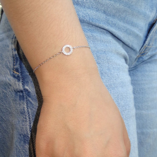 Pulsera Círculo Plateado