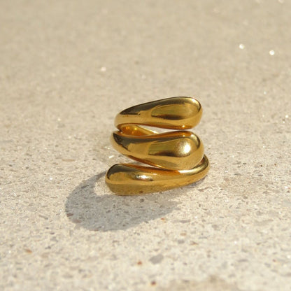Anillo triple dorado
