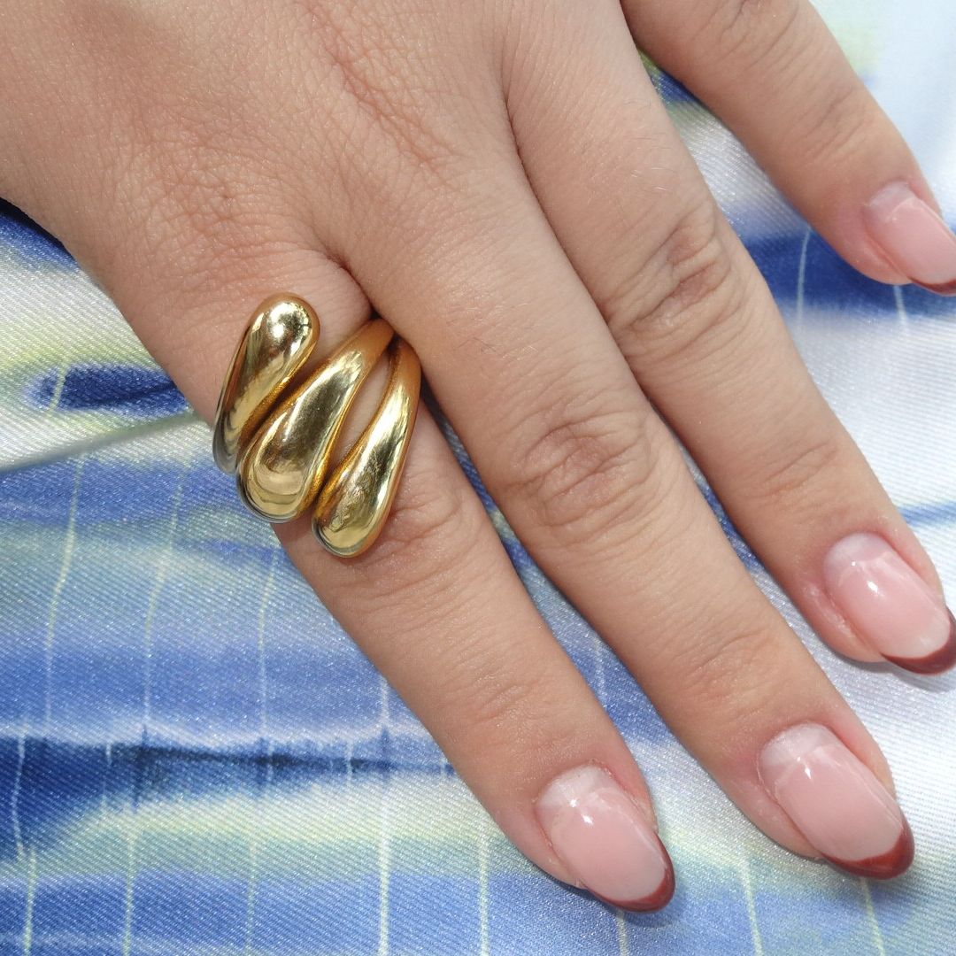 Anillo triple dorado