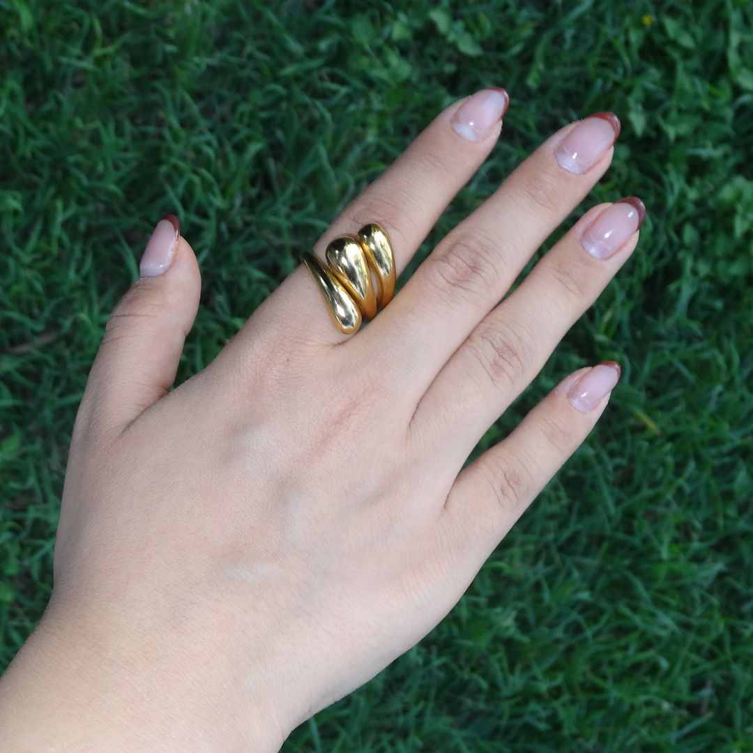 Anillo triple dorado