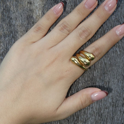 Anillo triple dorado