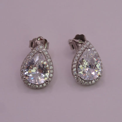 Aretes Gota Plateado