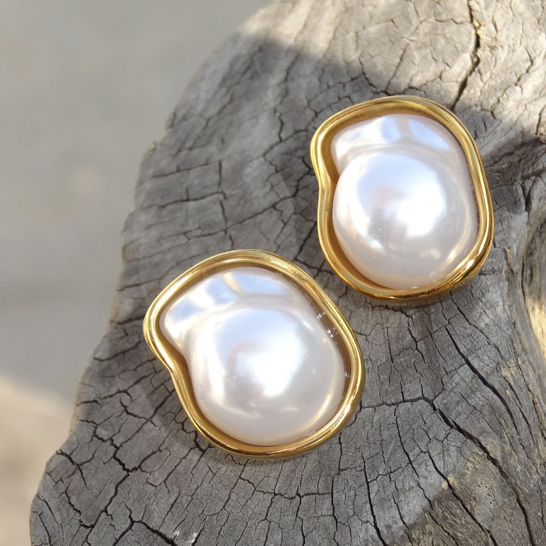 Aretes concha perla madre