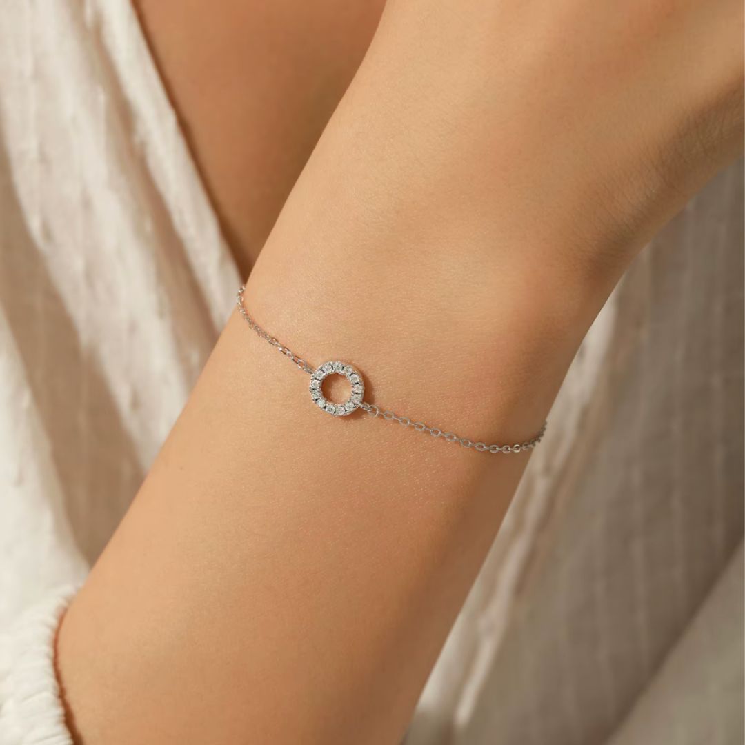 Pulsera Círculo Plateado