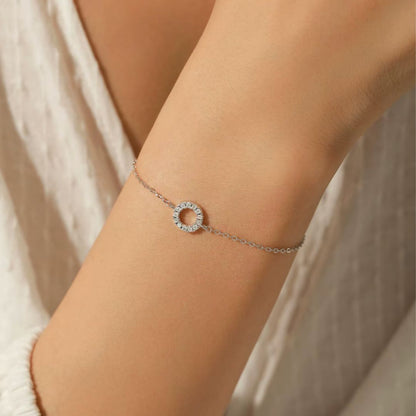 Pulsera Círculo Plateado